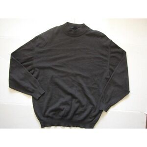 Brooks Brothers Amherst Sweater Mens Large Black Crewneck Pullover Knit